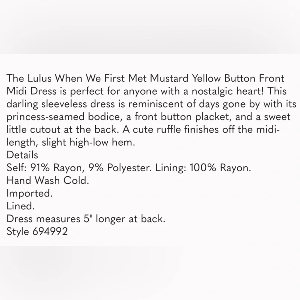 Lulu's Mustard Button-Up Midi Dress - Picture 8 of 8